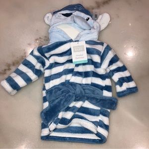 NWT Hudson Baby Striped Elephant Bath Robe Towel